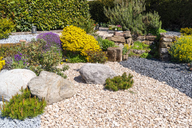 How do you clean limestone landscaping rocks